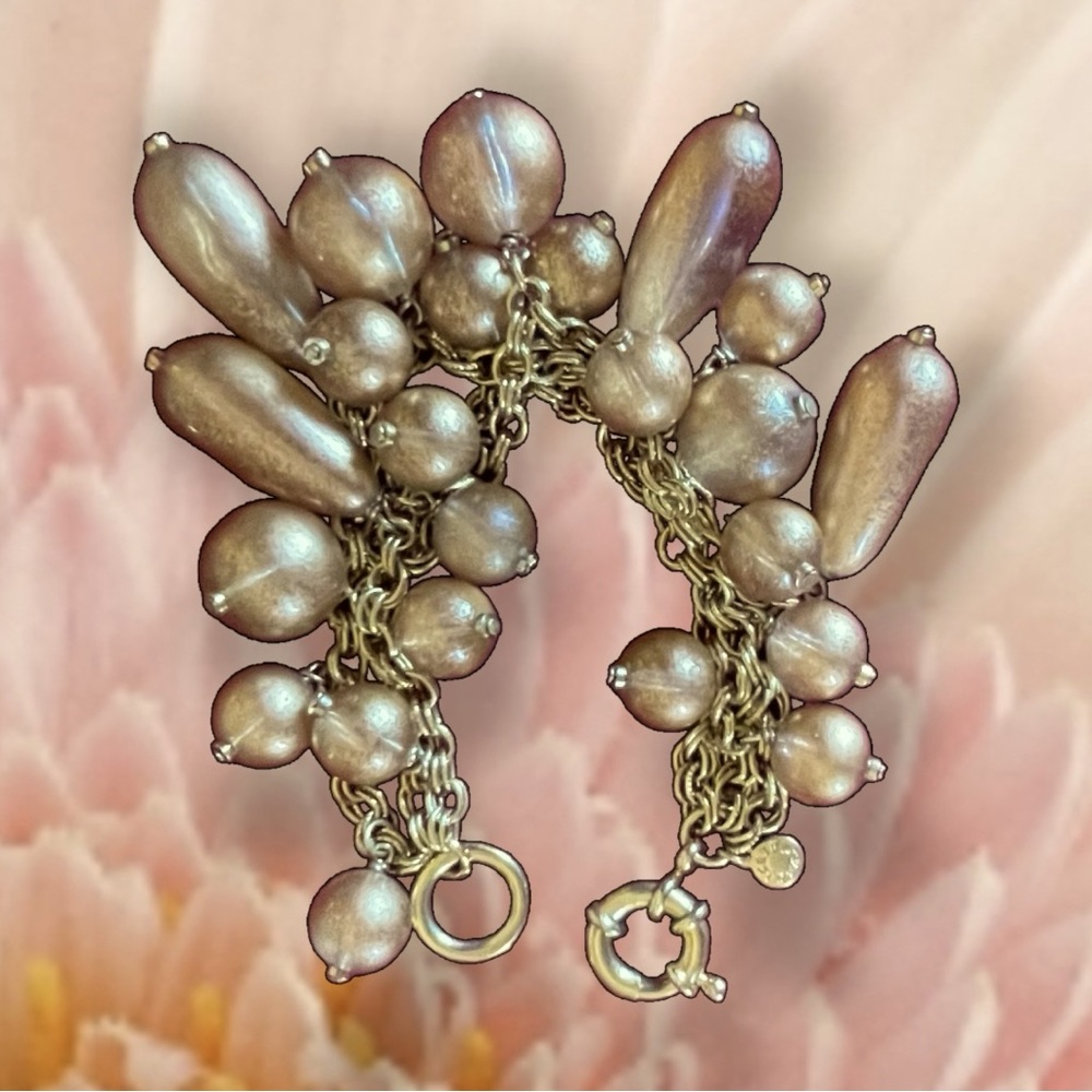 Vintage Goldtone  Large Beaded Bracelet